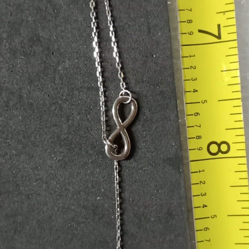Sterling Silver Infinity Necklace #A413 - Picture 7 of 8